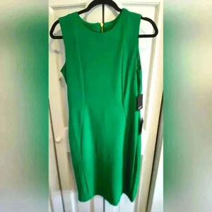NWT Marina Green Sleeveless Sheath dress | Size 6